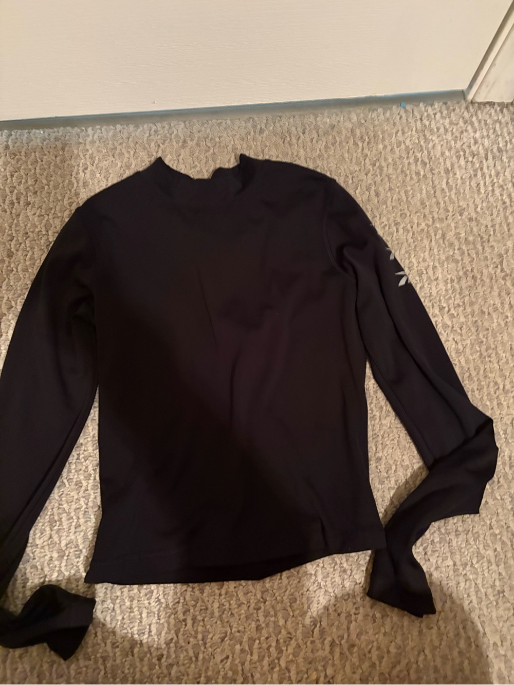 Reebok Black Long-Sleeve Mock Neck Tee